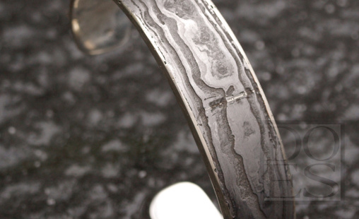 Damast stalen armband met zilver1.jpg