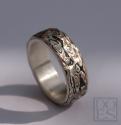mokume gane ring shakudo-koper-zilver