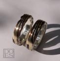 Mokume-gane trouwringen "shakudo"