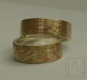 Mokume-gane trouwringen koper-alpaca-zilver