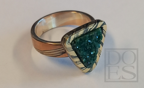 Mokume-gane ring met dioptaas