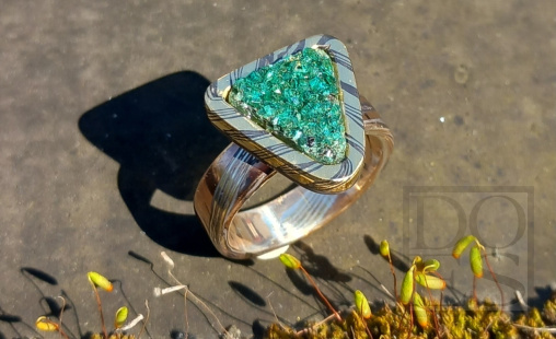 Dioptaas ring met Mokume-gane